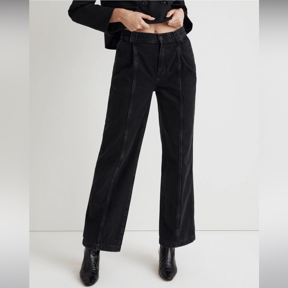 NWT Madewell The Perfect Vintage Wide-Leg Jean: Seam Edition - 25 - Black